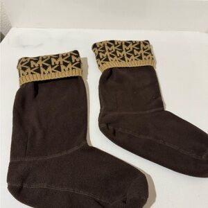 MICHAEL Michael Kors Dark Brown and Gold boot socks